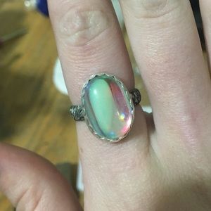 Natural Aura Quarts Sterling Silver Ring